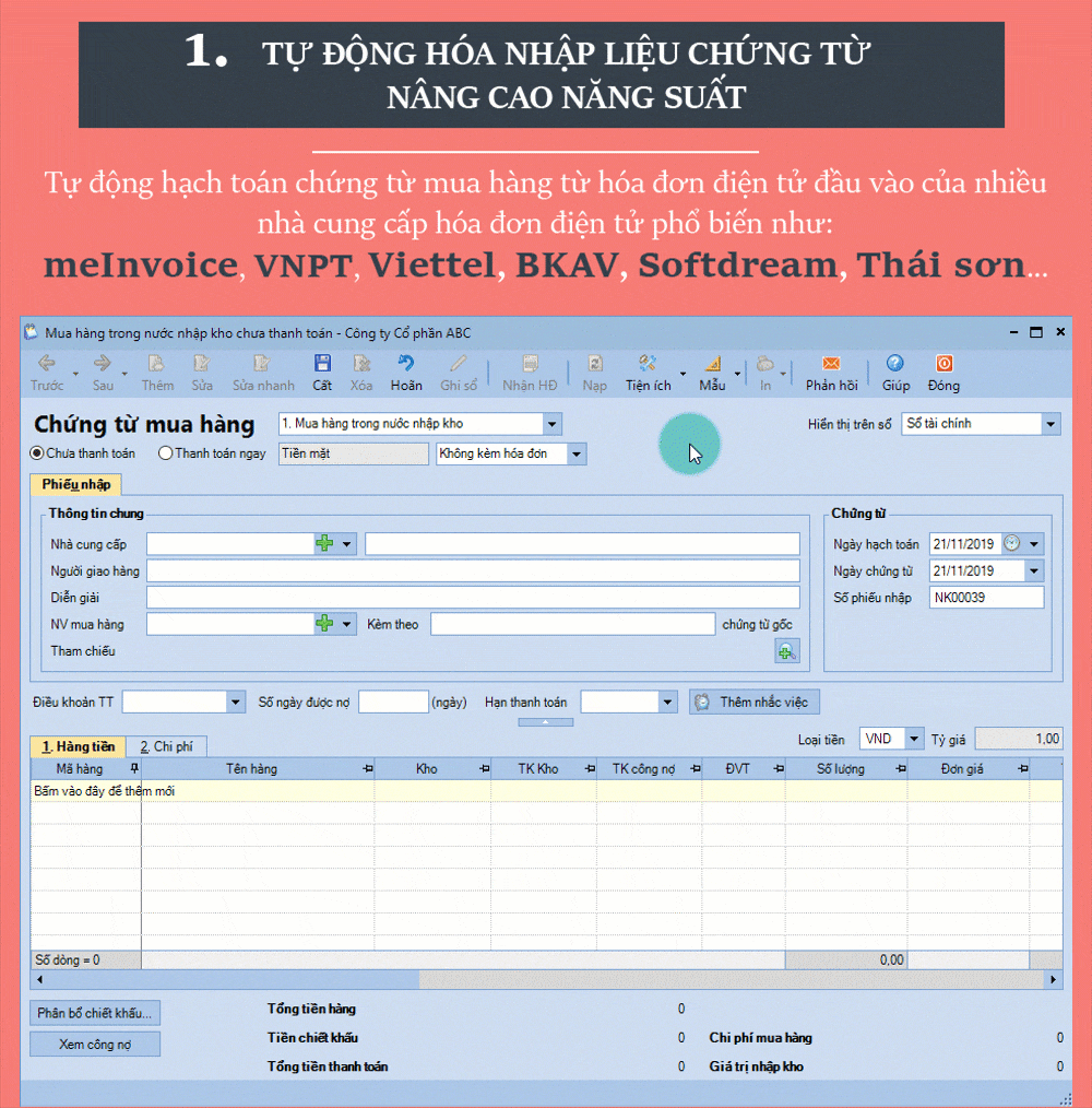 Điểm nổi bật của MISA SME.NET 2020 so với 2015