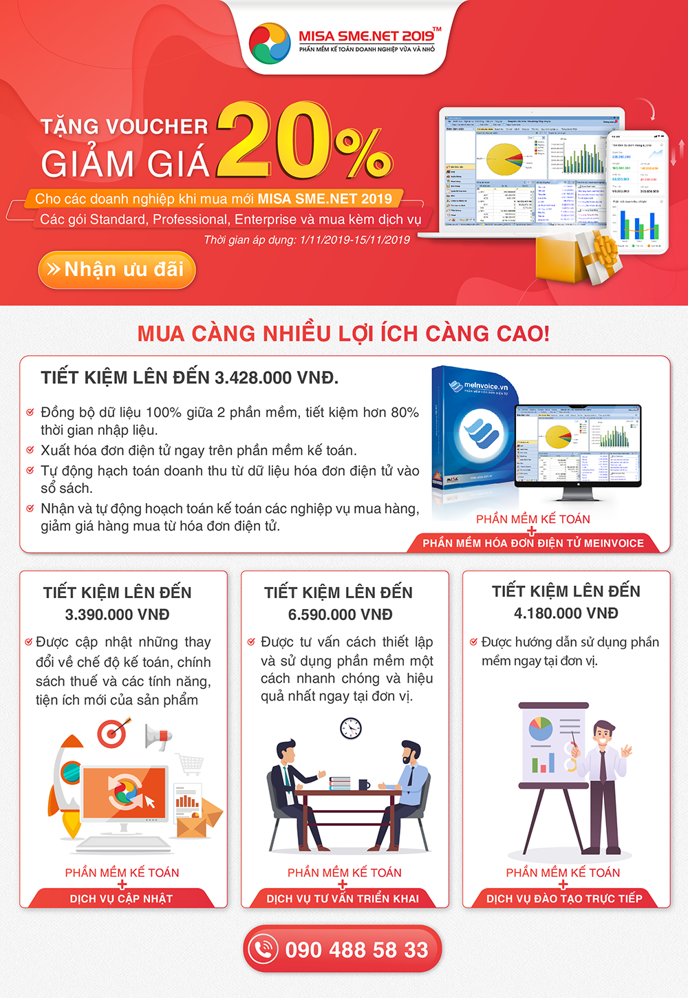 Tặng voucher 20% khi mua mới phần mềm kế toán MISA SME.NET Tặng voucher 20% khi mua mới phần mềm kế toán MISA SME.NET