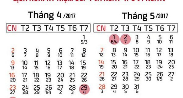 Dịp 30/4 – 1/5 sắp tới: Người lao động được nghỉ liền 4 ngày