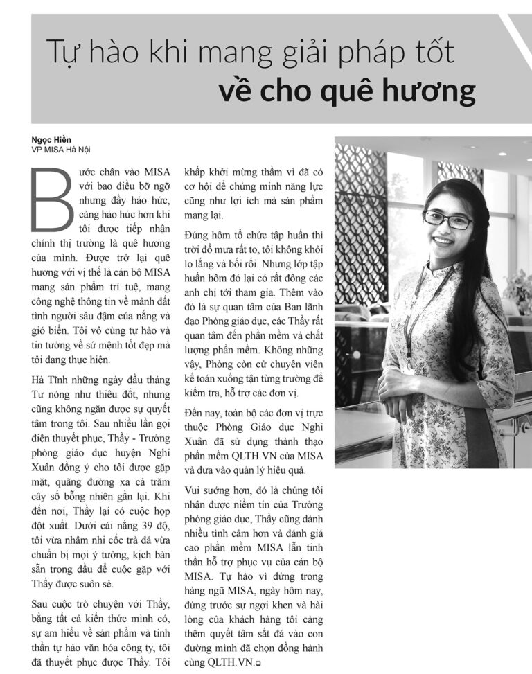 Tự hào khi mang giải pháp tốt về cho quê hương