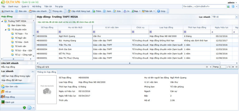 Đáp ứng nghiệp vụ quản lý cán bộ, giáo viên tại các trường
