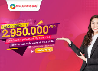 Ưu đãi lớn: Tặng ngay VOUCHER 2.950.000 cho doanh nghiệp thành lập năm 2020 khi mua mới phần mềm kế toán MISA