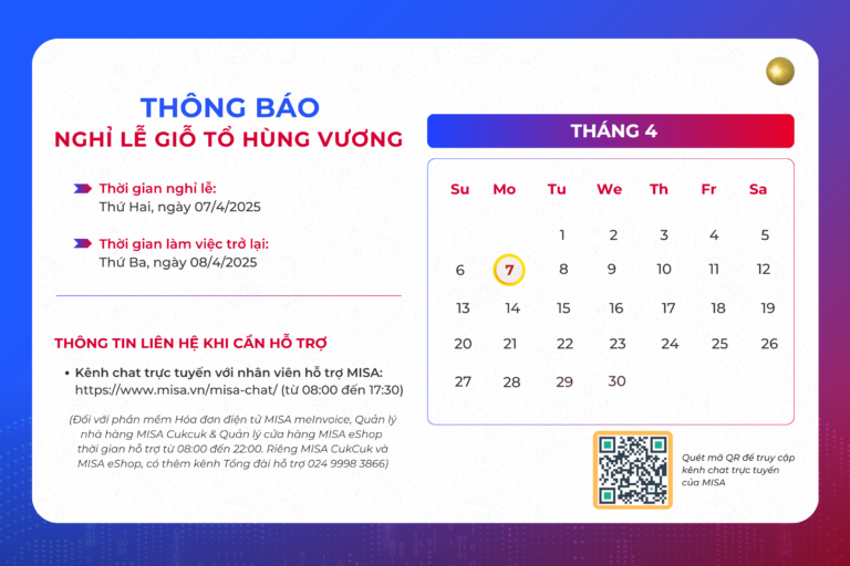 Thông báo Nghỉ lễ Giỗ tổ Hùng Vương