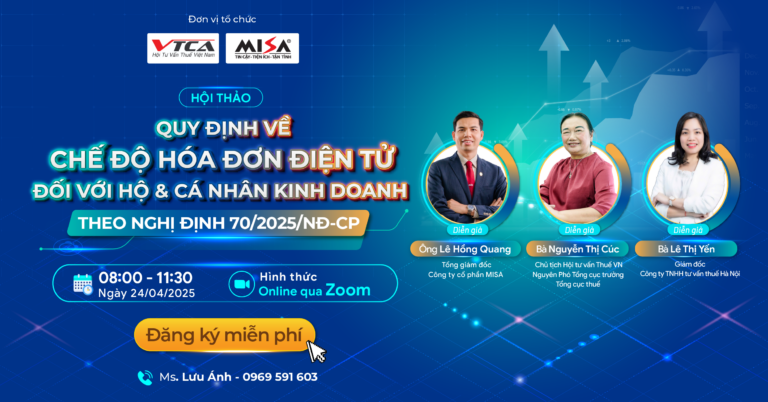 Hội thảo Quy định về chế độ hóa đơn điện tử đối với Hộ và Cá nhân kinh doanh theo Nghị định 70/2025/NĐ-CP