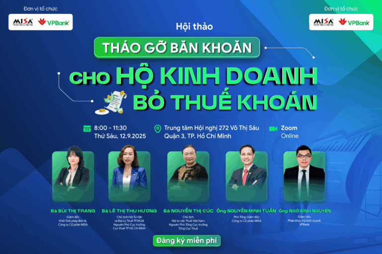 [SẮP DIỄN RA] Hội thảo: Tháo gỡ băn khoăn cho Hộ kinh doanh bỏ thuế khoán